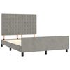 vidaXL Estructura de cama sin colch&oacute;n terciopelo gris claro 140x200 cm