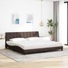 vidaXL Cama con colch&oacute;n Hanko tela marr&oacute;n oscuro 200x200 cm