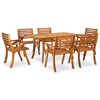vidaXL Conjunto de comedor de jard&iacute;n de 7 piezas, 150 x 90 cm, madera maciza de acacia