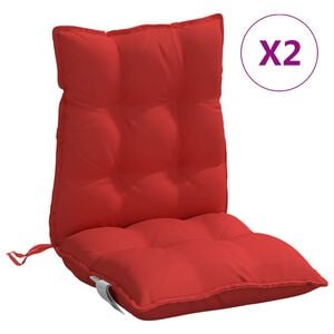 vidaXL Cojines para silla con respaldo bajo 2 uds tela Oxford rojo