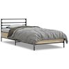 vidaXL Estructura cama madera ingenier&iacute;a metal roble Sonoma 90x200 cm