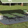 vidaXL Cama de Camping Plegable Manual 2 pcs Verde 206 x 76 x 74 cm