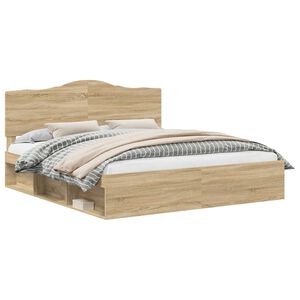 vidaXL Estructura de cama Sonoma 200 x 200 cm Madera de pino macizo