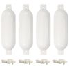 vidaXL Parachoques para barco 4 unidades PVC blanco &Oslash; 14x50 cm