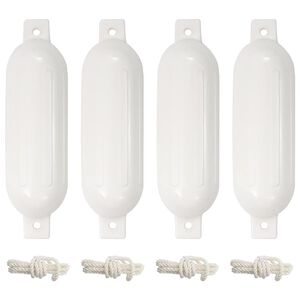 vidaXL Parachoques para barco 4 unidades PVC blanco &Oslash; 14x50 cm