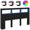 vidaXL Cabecero de cama con LED roble negro 180x17x102 cm