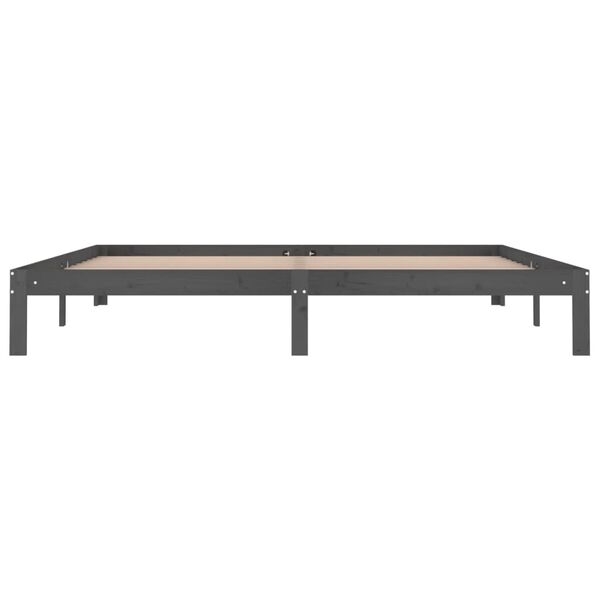 vidaXL Estructura de cama sin colch&oacute;n madera de pino gris 200x200 cm