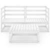 vidaXL Set de sal&oacute;n de jard&iacute;n de 3 piezas blanco madera maciza pino