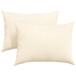 vidaXL Cojines de sof&aacute; 2 pcs Crema 70 x 50 cm Tela de pana