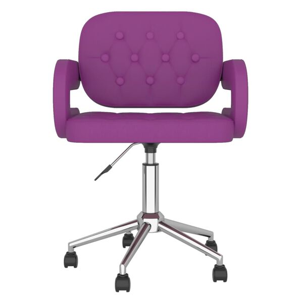 vidaXL Silla de oficina giratoria de cuero sint&eacute;tico morado