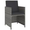 vidaXL Set comedor jard&iacute;n 6 pzas rat&aacute;n sint&eacute;tico y madera acacia gris