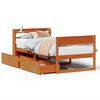 vidaXL Estructura de cama sin colch&oacute;n madera maciza marr&oacute;n 75x190 cm