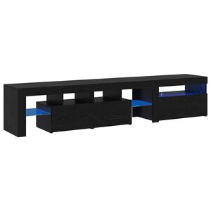 vidaXL Gabinete de TV 2 pcs Roble Negro 260 x 37 x 40 cm