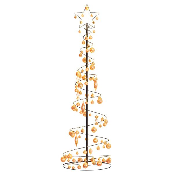 VidaXL LED para &aacute;rbol de Navidad con bolas 120 LED blanco c&aacute;lido 180cm