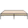 vidaXL Estructura cama madera ingenier&iacute;a metal roble Sonoma 140x200 cm