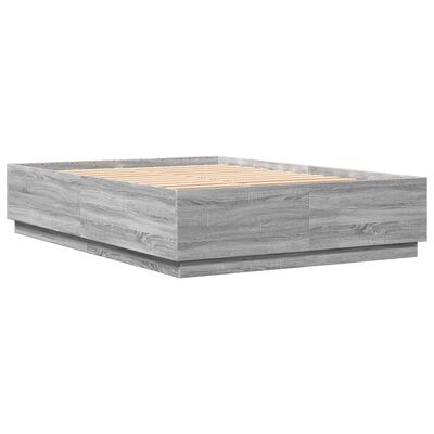 vidaXL Estructura de cama madera de ingeniería gris Sonoma 150x200 cm
