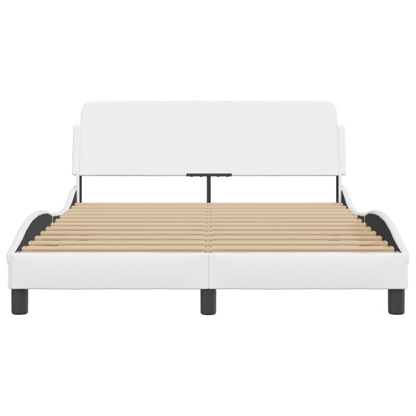 vidaXL Estructura de cama Dover cuero sint&eacute;tico negro 140x190 cm