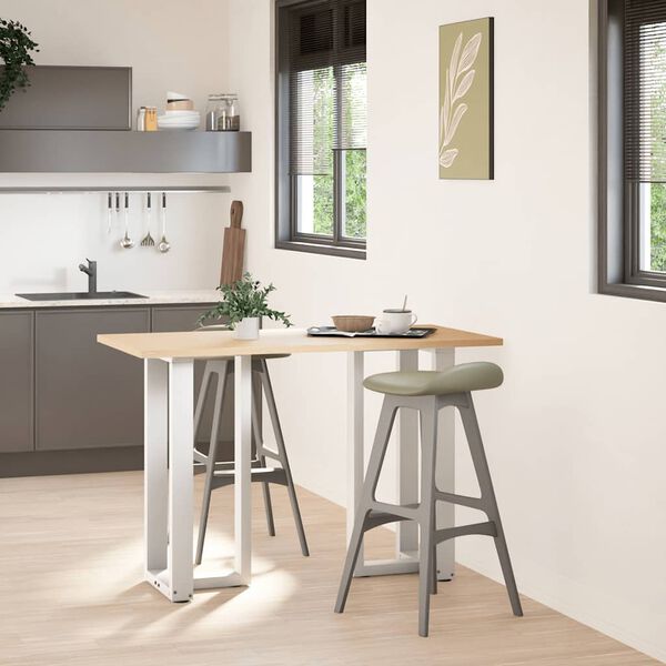 vidaXL Patas para mesa de bar en forma de T (2 unidades), color blanco, 50 x 35 x (90-91) cm, acero