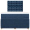 vidaXL Cama box spring con colch&oacute;n tela azul 120x200 cm