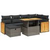 vidaXL Set de sof&aacute;s de jard&iacute;n 7 piezas con cojines rat&aacute;n PE gris