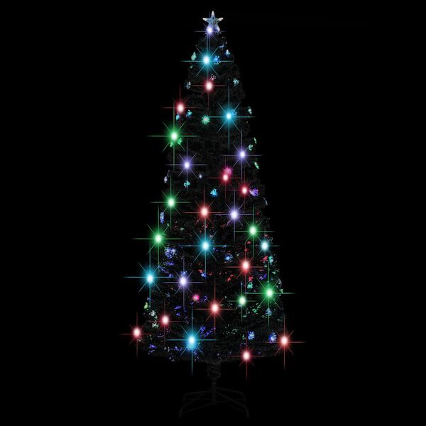 vidaXL Árbol de Navidad preiluminado con soporte y LED fibra óptica 240 cm