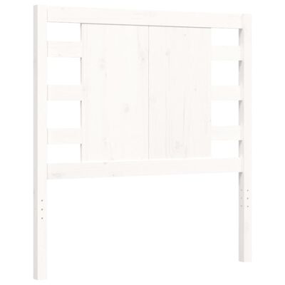 vidaXL Estructura de cama individual con cabecero madera maciza blanco