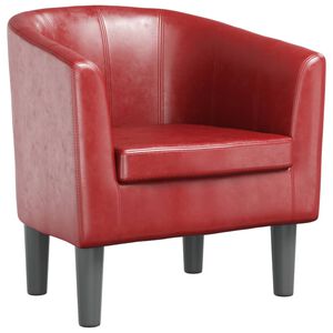 vidaXL Sill&oacute;n cuero sint&eacute;tico rojo tinto