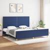 vidaXL Cama sin colch&oacute;n tela azul 200x200 cm