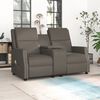 vidaXL Sillón reclinable de masaje de 2 plazas cuero sintético gris