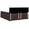 vidaXL Cama box spring con colch&oacute;n tela marr&oacute;n oscuro 200x200 cm