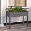 vidaXL Jardinera con forro madera maciza de abeto gris 118x59x76 cm