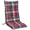 vidaXL Cojines para silla respaldo alto 2 uds tela Oxford cuadros rojo