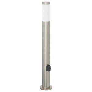 vidaXL Baliza de luz con toma de corriente de 80 cm, acero inoxidable, IP44