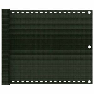 vidaXL Toldo para balcón HDPE verde oscuro 75x500 cm
