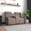 vidaXL Sillón de masaje reclinable 2 plazas con portavasos gris taupe