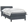 vidaXL Cama box spring con colch&oacute;n terciopelo gris oscuro 90x210 cm