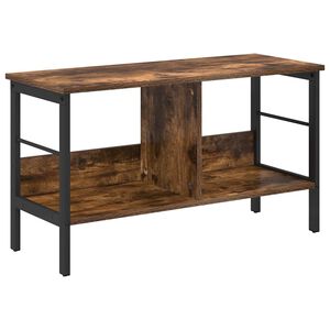 vidaXL Estante de libros 2 niveles 82 x 32 x 47 cm Roble ahumado