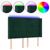 vidaXL Cabecero con LED de terciopelo verde oscuro 147x16x118/128 cm