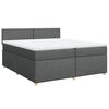vidaXL Cama box spring con colch&oacute;n tela gris oscuro 200x200 cm