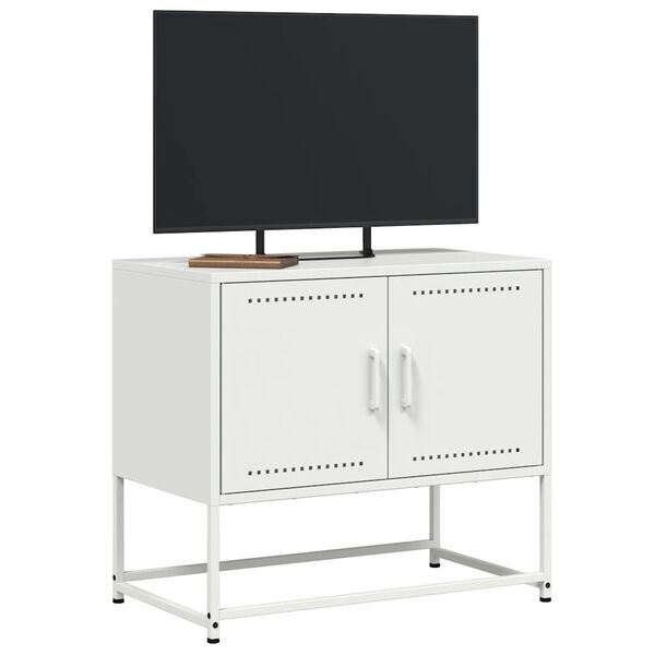 vidaXL Mueble para TV de acero blanco 68,5x39x60,5 cm