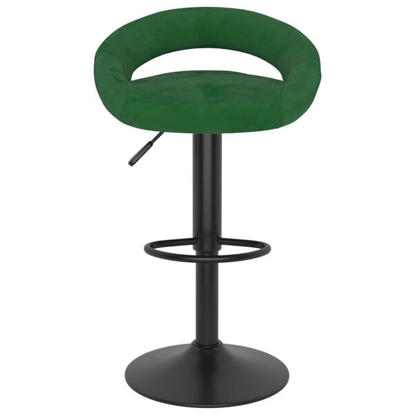 vidaXL Taburetes de cocina 2 unidades terciopelo verde oscuro