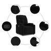 vidaXL Sillón reclinable elevable tela negro