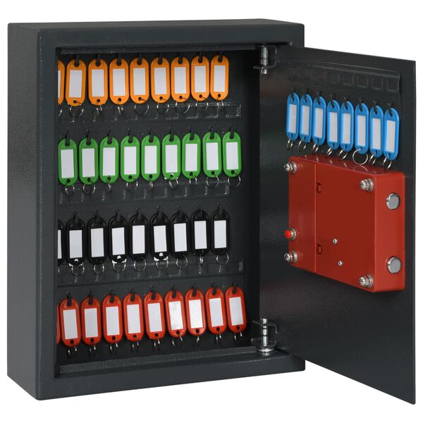 vidaXL Caja fuerte para llaves gris oscuro 30x10x36,5 cm