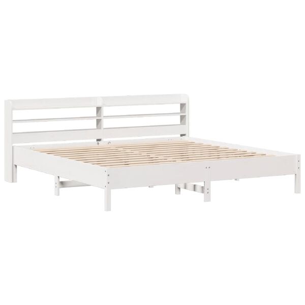 vidaXL Cama sin colch&oacute;n madera maciza de pino blanca 180x200 cm