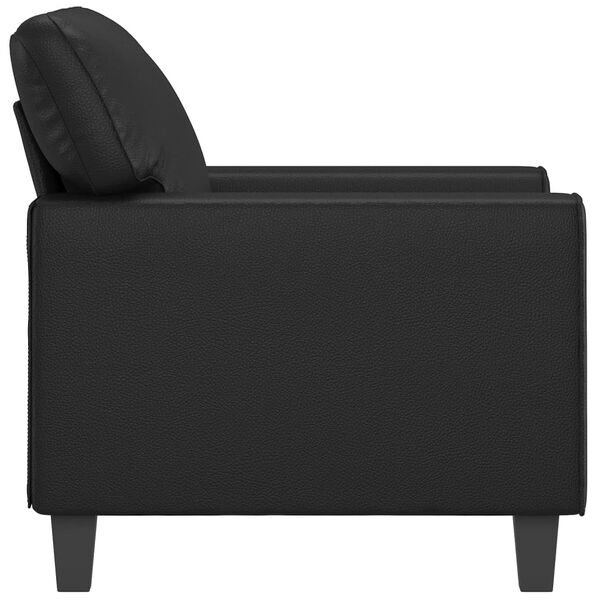 vidaXL Sill&oacute;n cuero sint&eacute;tico negro 60 cm