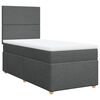 vidaXL Cama box spring con colch&oacute;n tela gris oscuro 100x200 cm