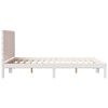vidaXL Cama extralarga sin colch&oacute;n madera maciza blanca 140x210 cm