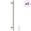 vidaXL Tiradores para armarios 5 uds acero inoxidable plateado 224 mm