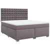 vidaXL Cama box spring con colch&oacute;n cuero sint&eacute;tico gris 180x200 cm