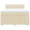 vidaXL Cama box spring con colch&oacute;n tela color crema 140x200 cm